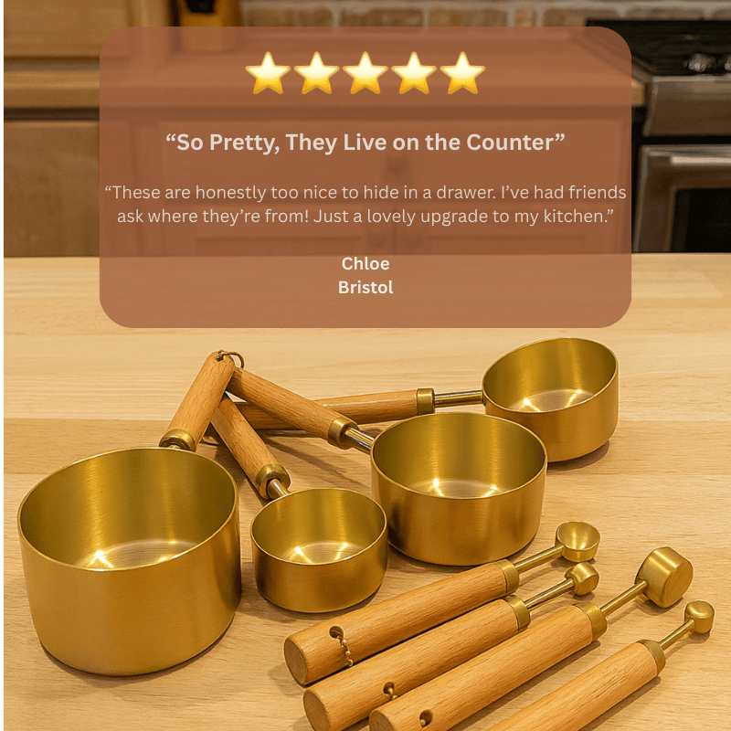 PurePrep™ Premium Wooden & Stainless Steel Measuring Set