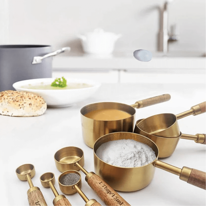 PurePrep™ Premium Wooden & Stainless Steel Measuring Set