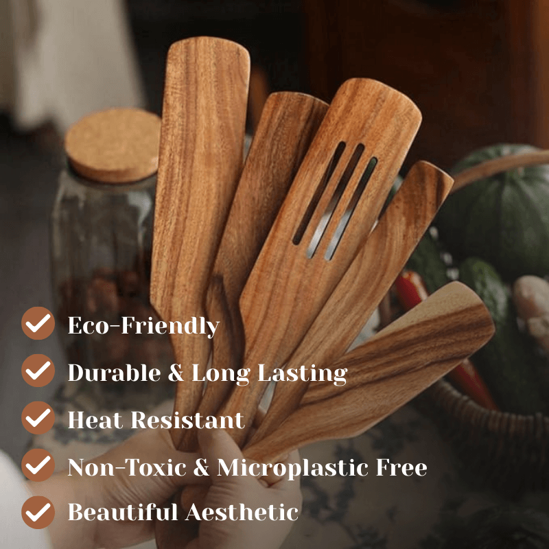 PurePrep™ Premium Natural Wooden Spurtle Set