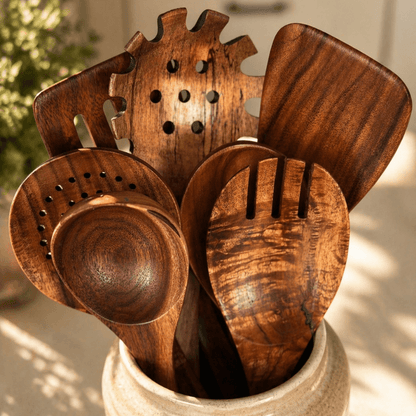 PurePrep™ Teak Utensils | 7-Piece Non-Toxic Kitchen Set