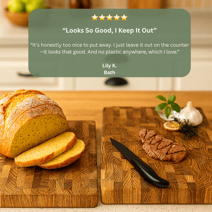 PurePrep™ Premium Teak Wood Chopping Board | Naturally Antibacterial & Knife-Friendly