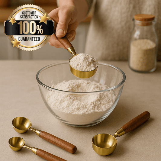 PurePrep™ Premium Wooden & Stainless Steel Measuring Set