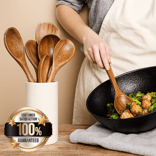 PurePrep™ Premium Teak Wood Cooking Utensils - Set of 7