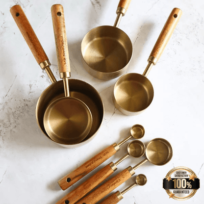 PurePrep™ Premium Wooden & Stainless Steel Measuring Set