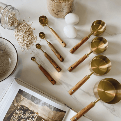 PurePrep™ Premium Wooden & Stainless Steel Measuring Set