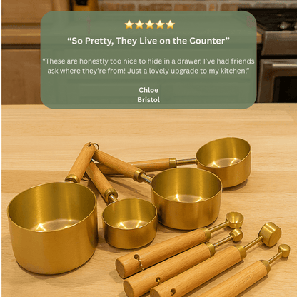 PurePrep™ Premium Wooden & Stainless Steel Measuring Set