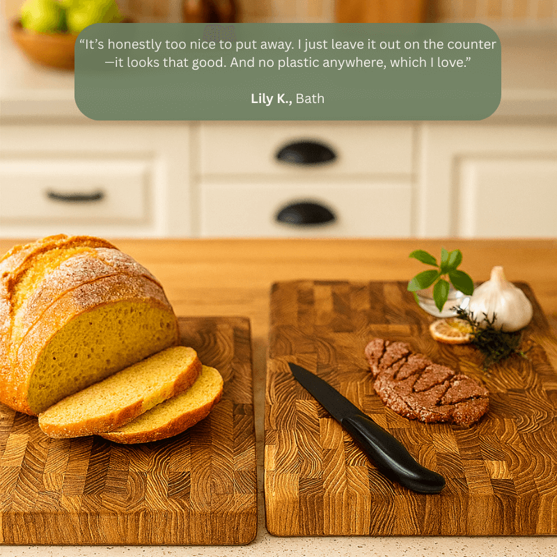 PurePrep™ Premium Teak Wood Chopping Board | Naturally Antibacterial & Knife-Friendly