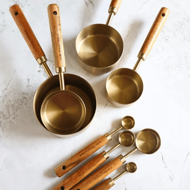 PurePrep™ Premium Wooden & Stainless Steel Measuring Set