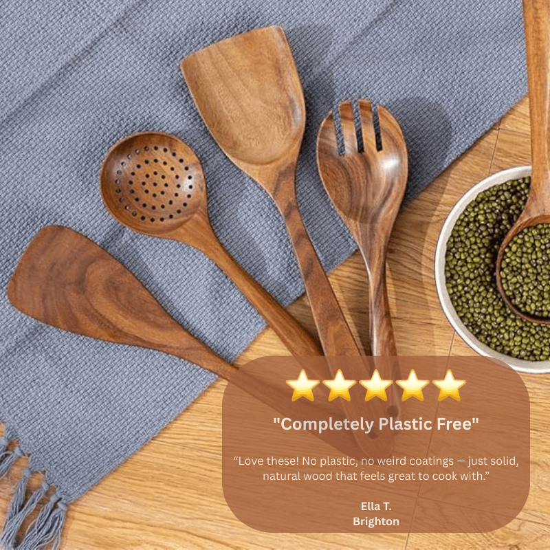 PurePrep™ Premium Teak Wood Cooking Utensils - Set of 7