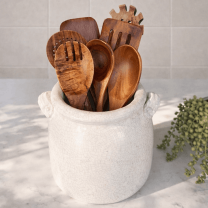PurePrep™ Premium Teak Wood Utensils | 7-Piece Non-Toxic Set