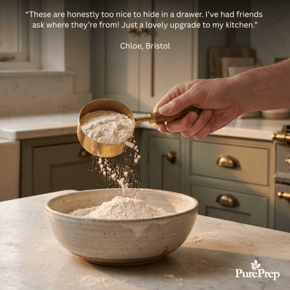 PurePrep™ Premium Wooden & Stainless Steel Measuring Set