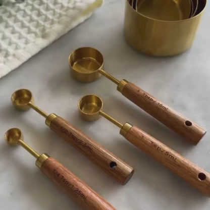 PurePrep™ Premium Wooden & Stainless Steel Measuring Set